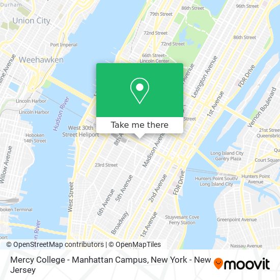 Mapa de Mercy College - Manhattan Campus