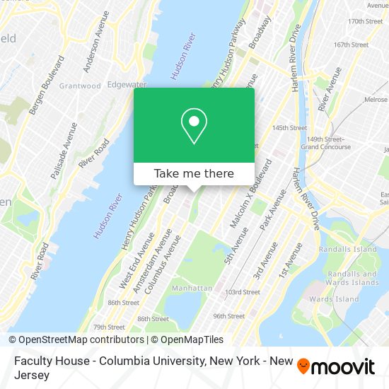 Mapa de Faculty House - Columbia University