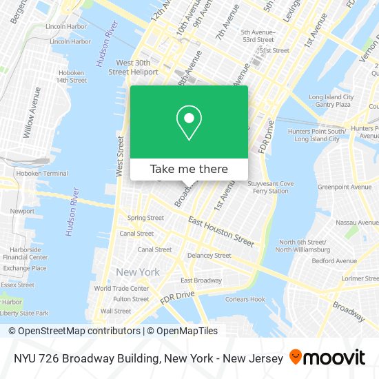 NYU 726 Broadway Building map