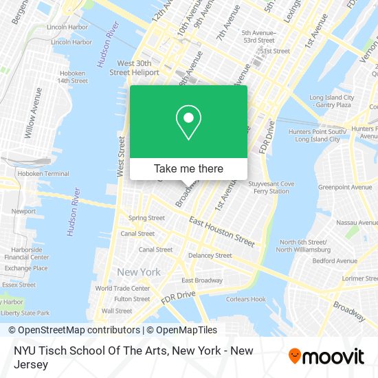 Mapa de NYU Tisch School Of The Arts