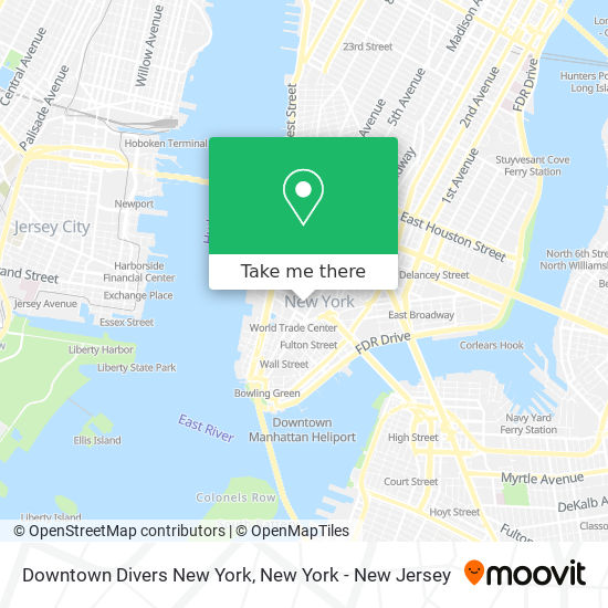 Downtown Divers New York map