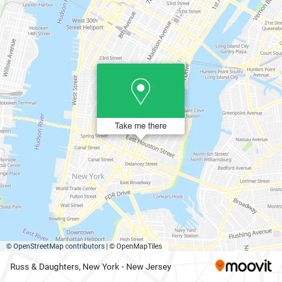 Russ & Daughters map