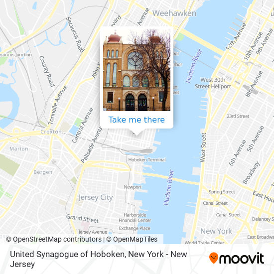 United Synagogue of Hoboken map