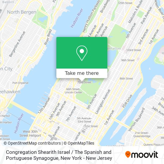 Mapa de Congregation Shearith Israel / The Spanish and Portuguese Synagogue