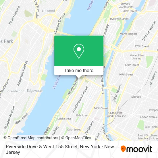 Riverside Drive & West 155 Street map