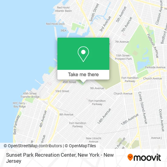 Sunset Park Recreation Center map