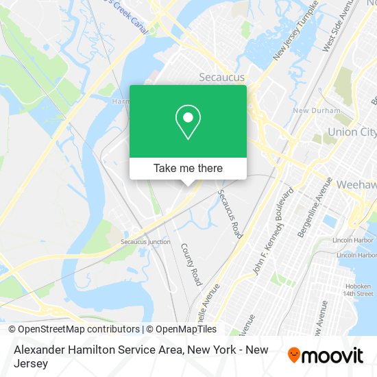 Alexander Hamilton Service Area map