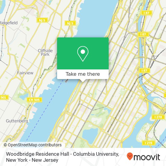 Woodbridge Residence Hall - Columbia University map