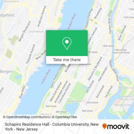 Mapa de Schapiro Residence Hall - Columbia University