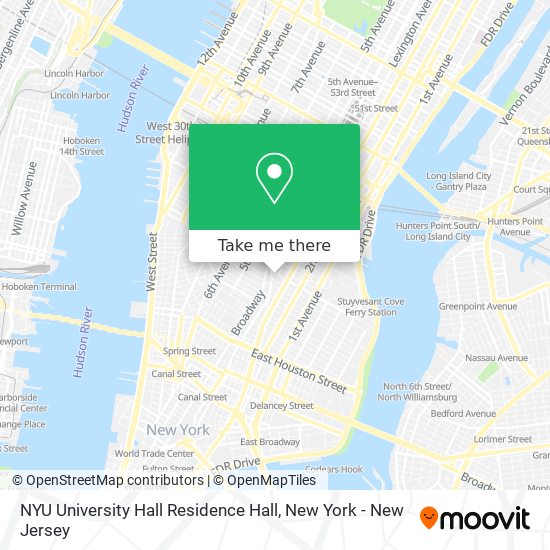 NYU University Hall Residence Hall map