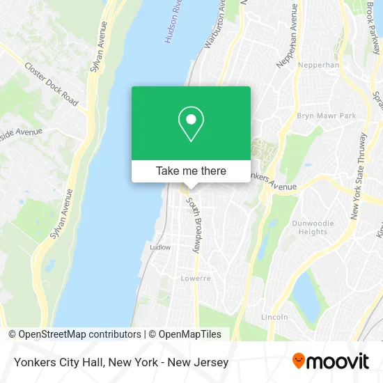 Yonkers City Hall map