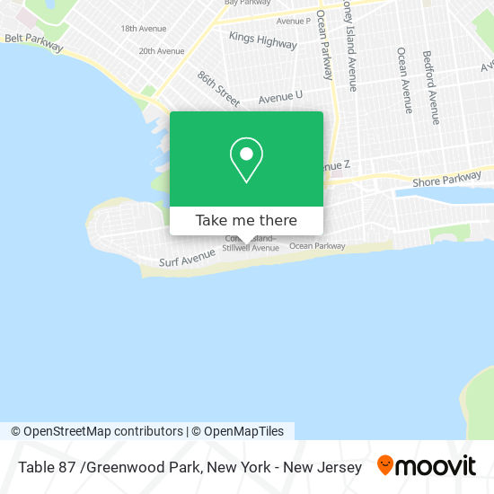 Mapa de Table 87 /Greenwood Park