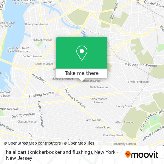 Mapa de halal cart (knickerbocker and flushing)