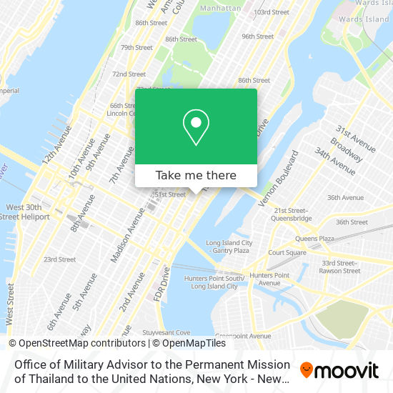 Office of Military Advisor to the Permanent Mission of Thailand to the United Nations map