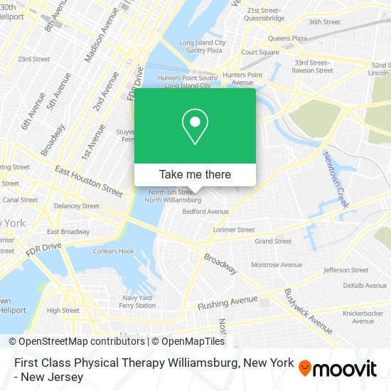 First Class Physical Therapy Williamsburg map