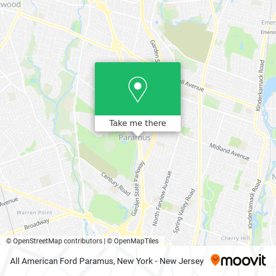 All American Ford Paramus map