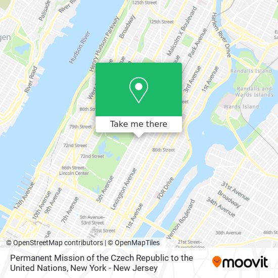 Mapa de Permanent Mission of the Czech Republic to the United Nations