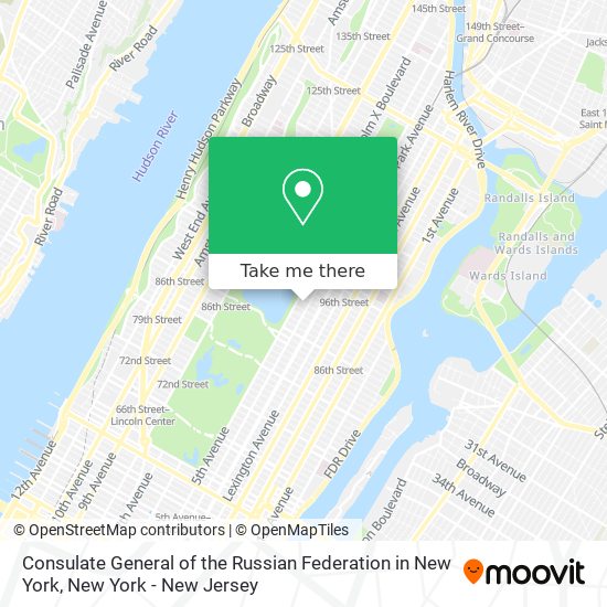 Consulate General of the Russian Federation in New York map