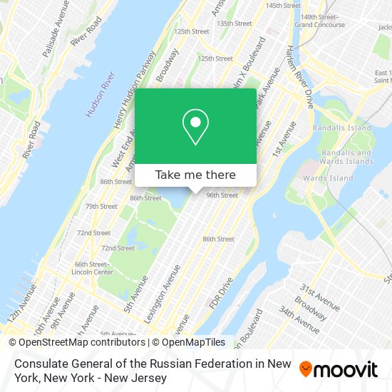 Mapa de Consulate General of the Russian Federation in New York