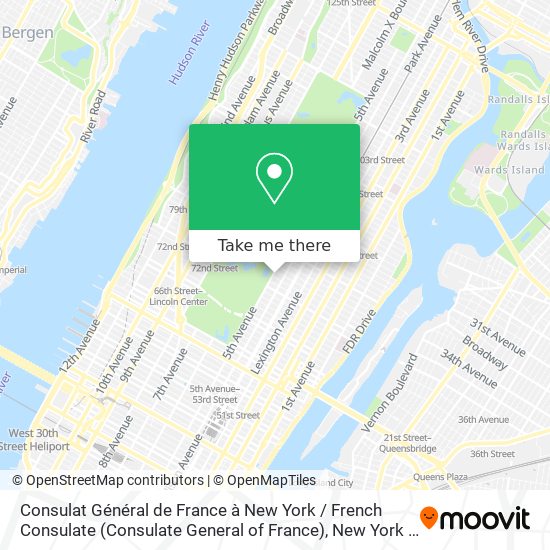 Consulat Général de France à New York / French Consulate (Consulate General of France) map