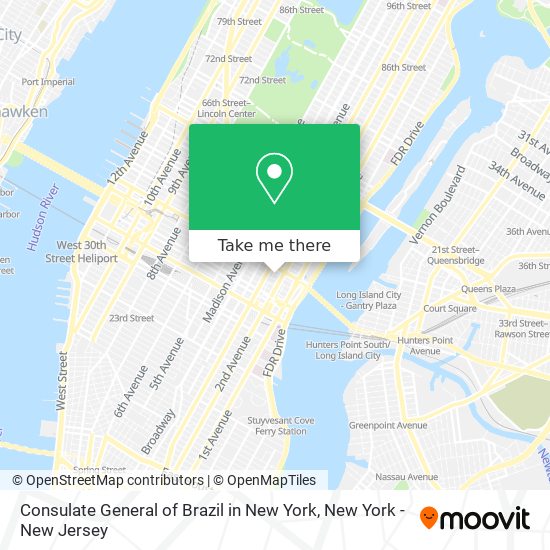 Consulate General of Brazil in New York map