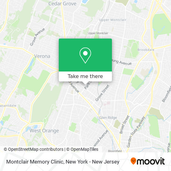 Montclair Memory Clinic map