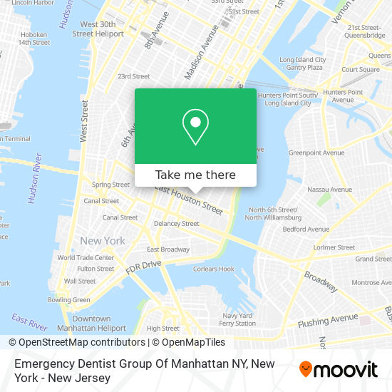 Emergency Dentist Group Of Manhattan NY map