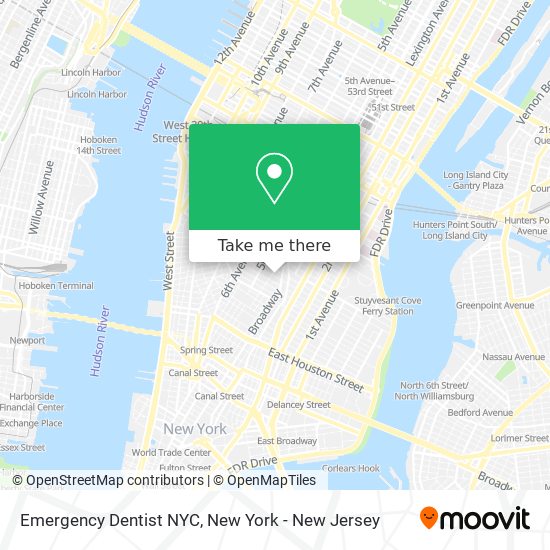 Emergency Dentist NYC map