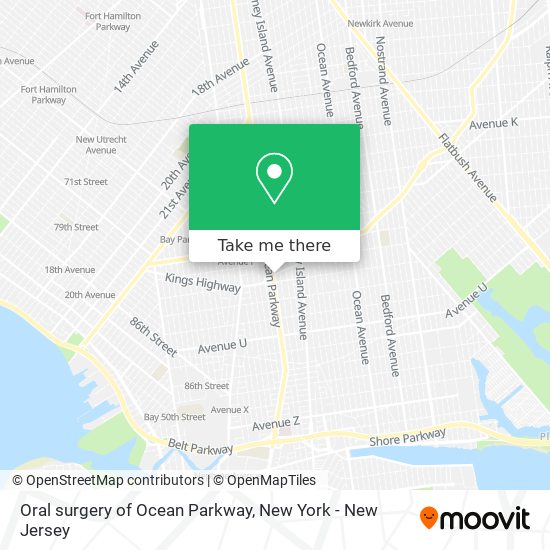 Oral surgery of Ocean Parkway map