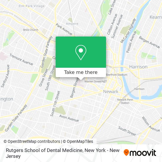 Mapa de Rutgers School of Dental Medicine