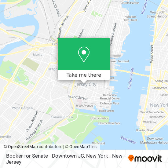 Mapa de Booker for Senate - Downtown JC