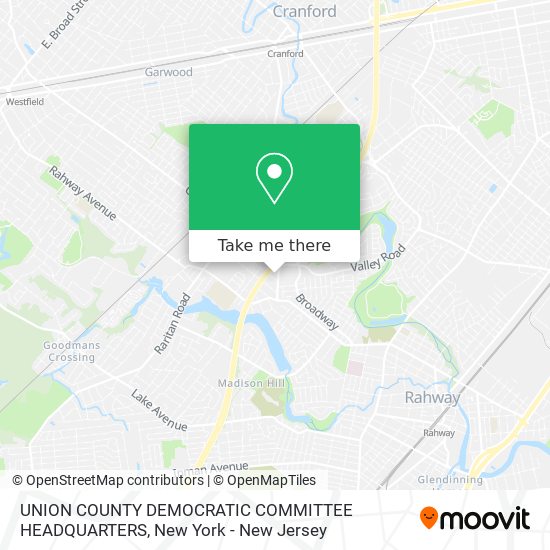 UNION COUNTY DEMOCRATIC COMMITTEE HEADQUARTERS map