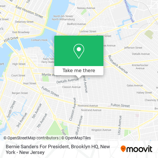 Bernie Sanders For President, Brooklyn HQ map