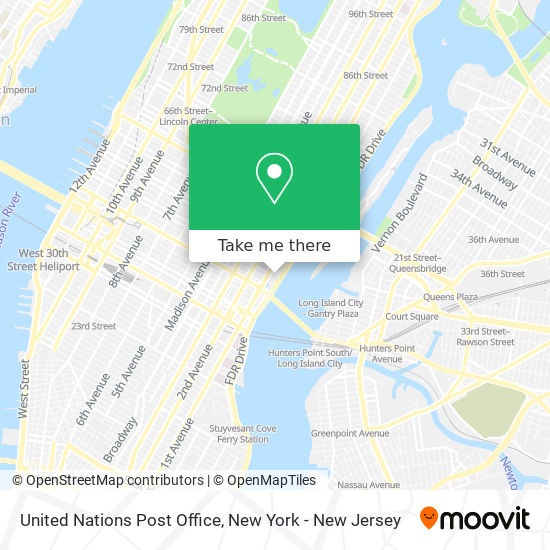 United Nations Post Office map