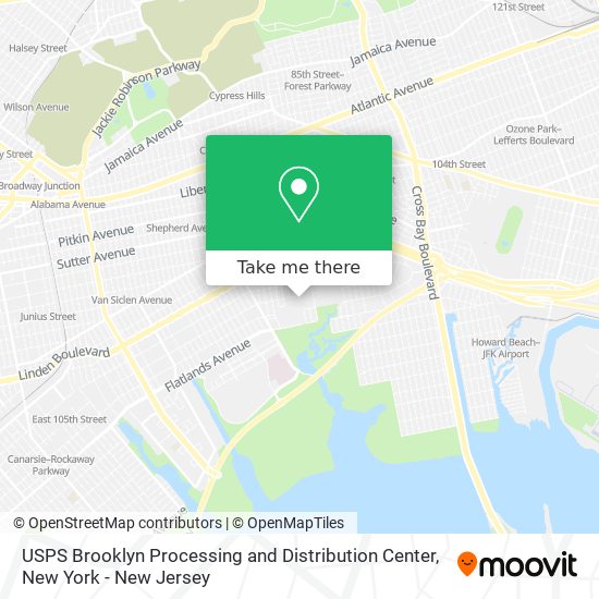 USPS Brooklyn Processing and Distribution Center map