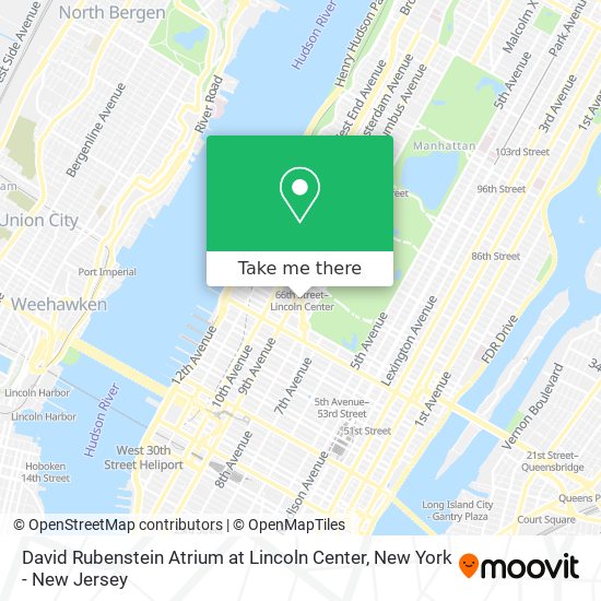 Mapa de David Rubenstein Atrium at Lincoln Center