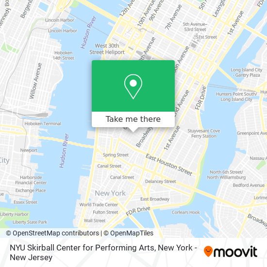 Mapa de NYU Skirball Center for Performing Arts