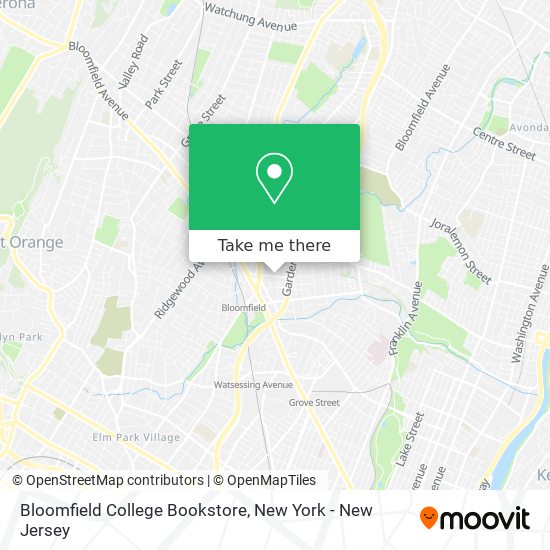 Mapa de Bloomfield College Bookstore