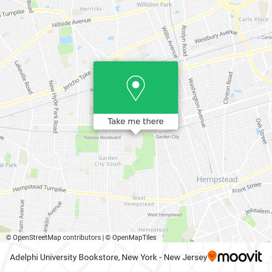 Mapa de Adelphi University Bookstore