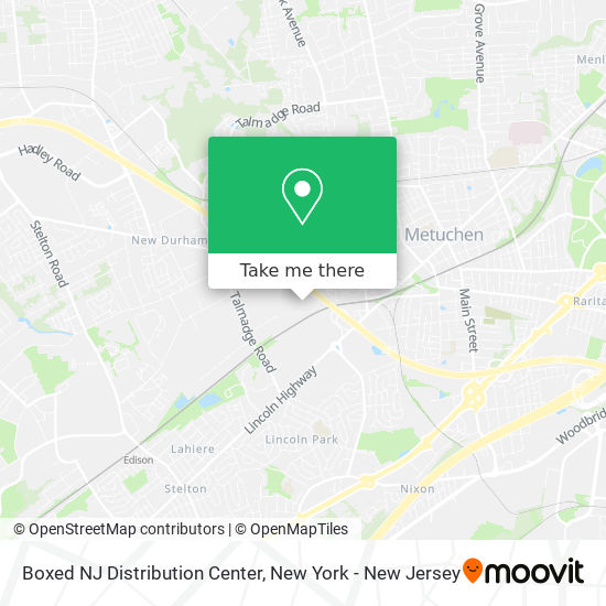 Boxed NJ Distribution Center map