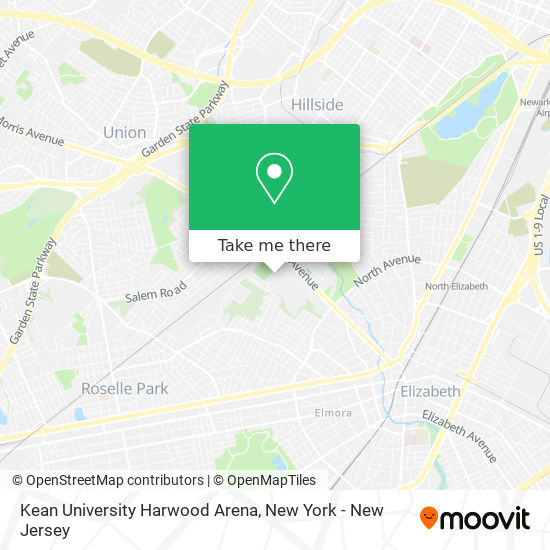 Kean University Harwood Arena map