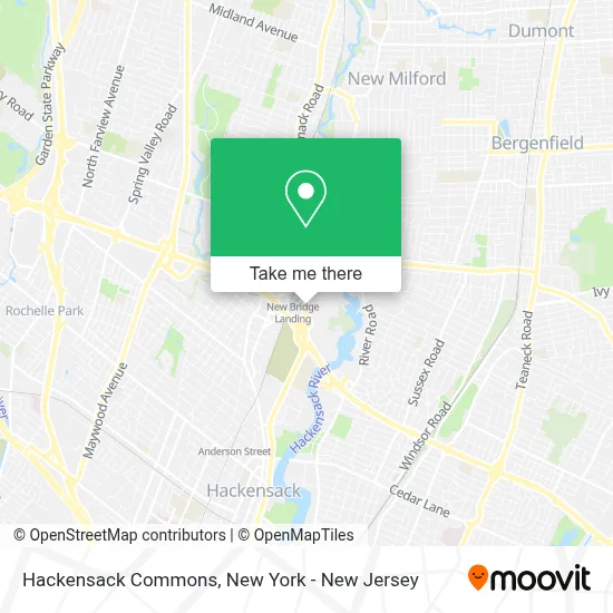 Hackensack Commons map