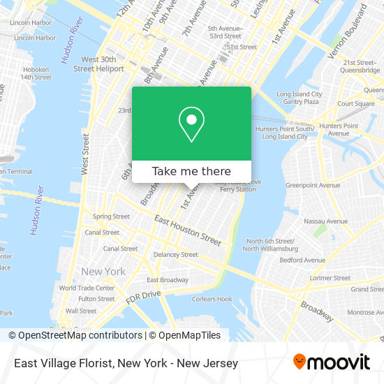 East Village Florist map