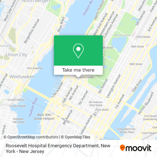 Roosevelt Hospital Emergency Department map