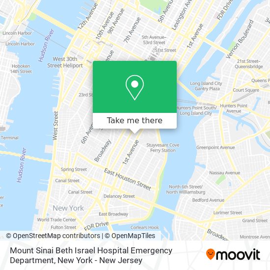 Mapa de Mount Sinai Beth Israel Hospital Emergency Department