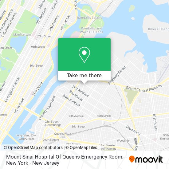 Mapa de Mount Sinai Hospital Of Queens Emergency Room
