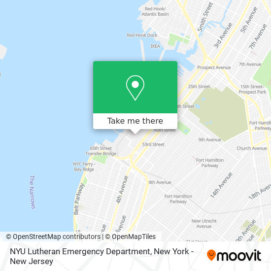 NYU Lutheran Emergency Department map