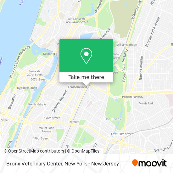 Mapa de Bronx Veterinary Center