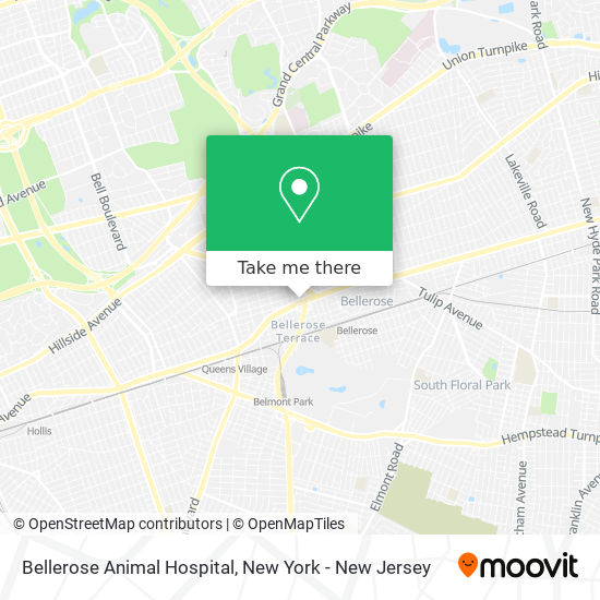 Bellerose Animal Hospital map
