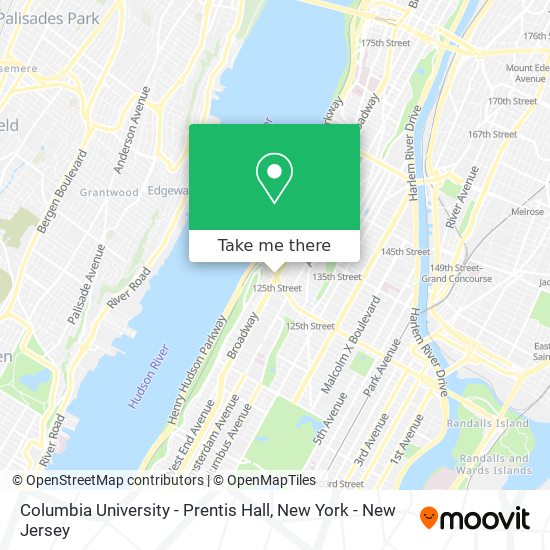 Columbia University - Prentis Hall map